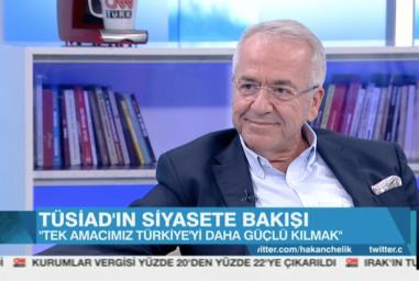 TUSİAD president Erol Bilecik Q&A with Hakan Çelik On Hafta Sonu Show Aired On CNNTürk TV